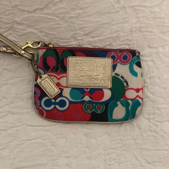 Coach Handbags - COACH Authentic Multi-color, Nylon Wristlet, GUC